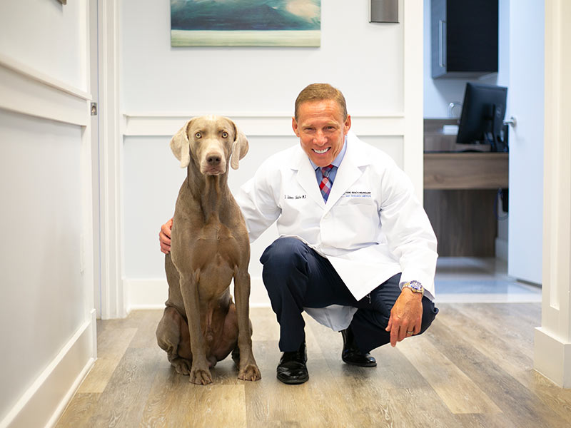 Dr. Shafer and Remy at Vero Beach Neurology